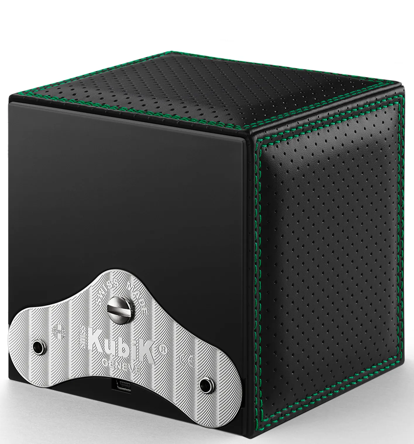 Swiss Kubik Watch Winder Single Masterbox Racing Line Green Stitching