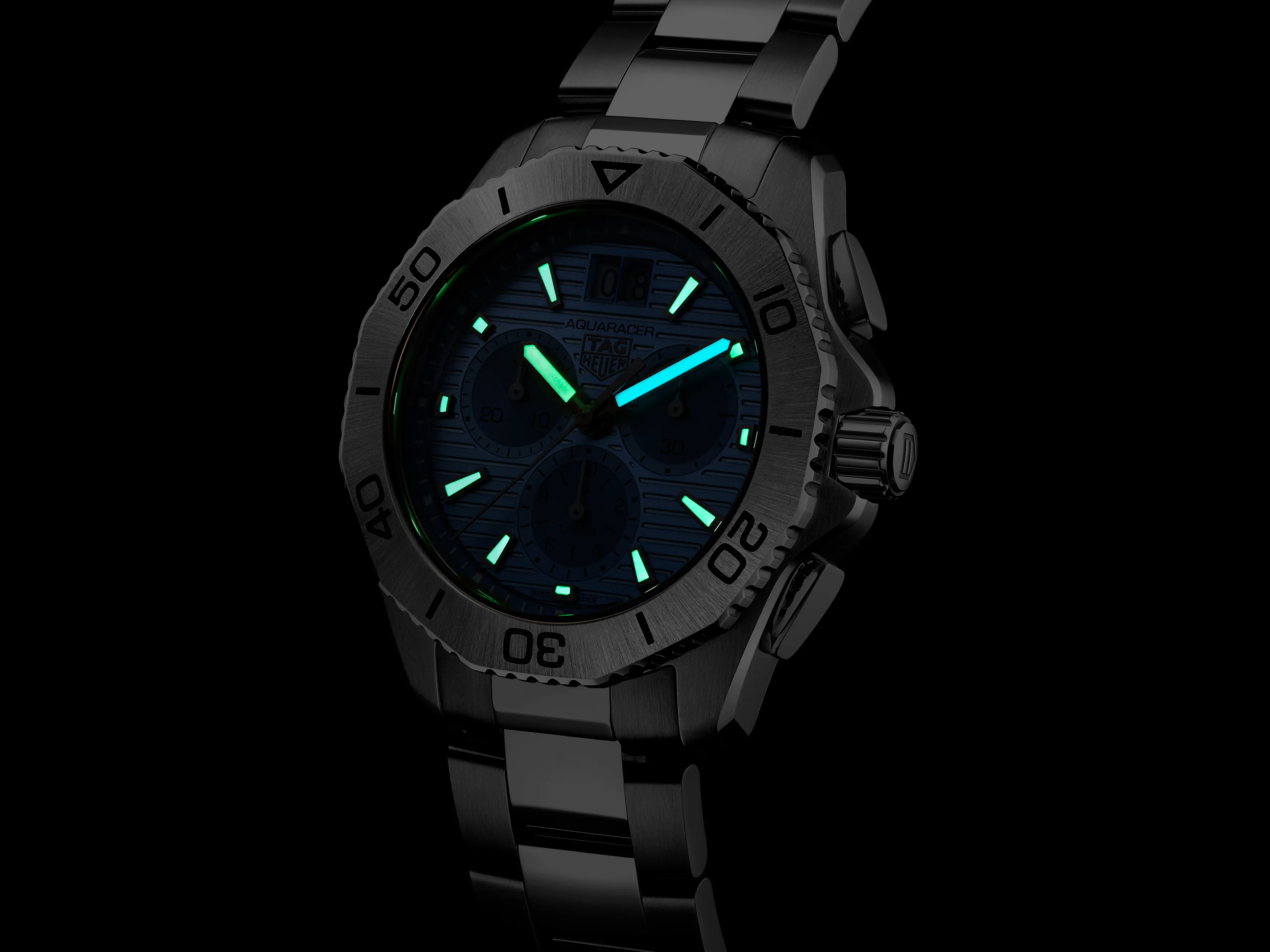 TAG Heuer Aquaracer Professional 200 Date Watch with Light Blue Dial