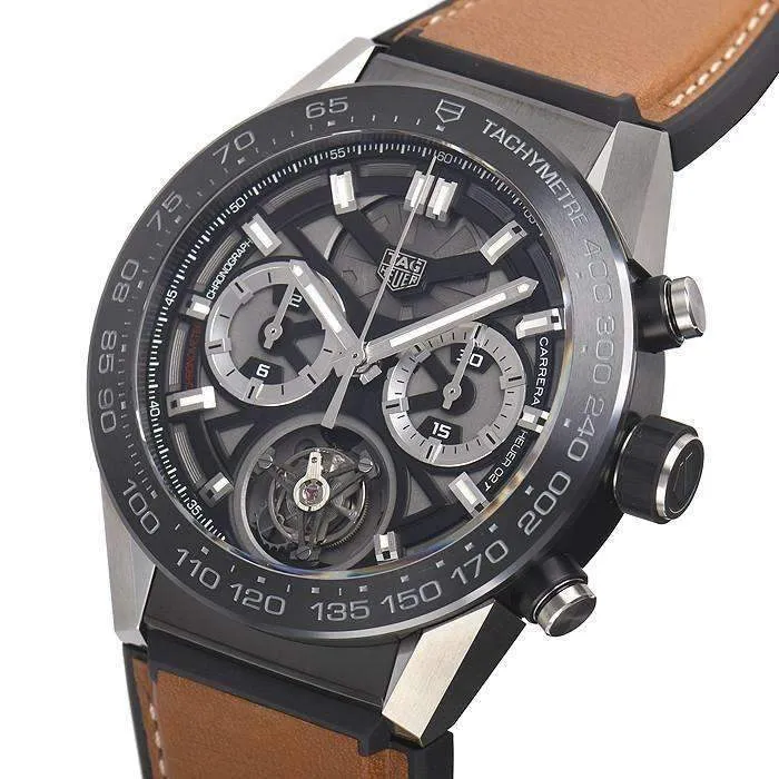 TAG HEUER CARRERA BROWN TITANIUM CHRONOGRAPH MEN WATCH CAR5A8Y.FT6072