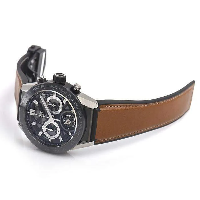 TAG HEUER CARRERA BROWN TITANIUM CHRONOGRAPH MEN WATCH CAR5A8Y.FT6072