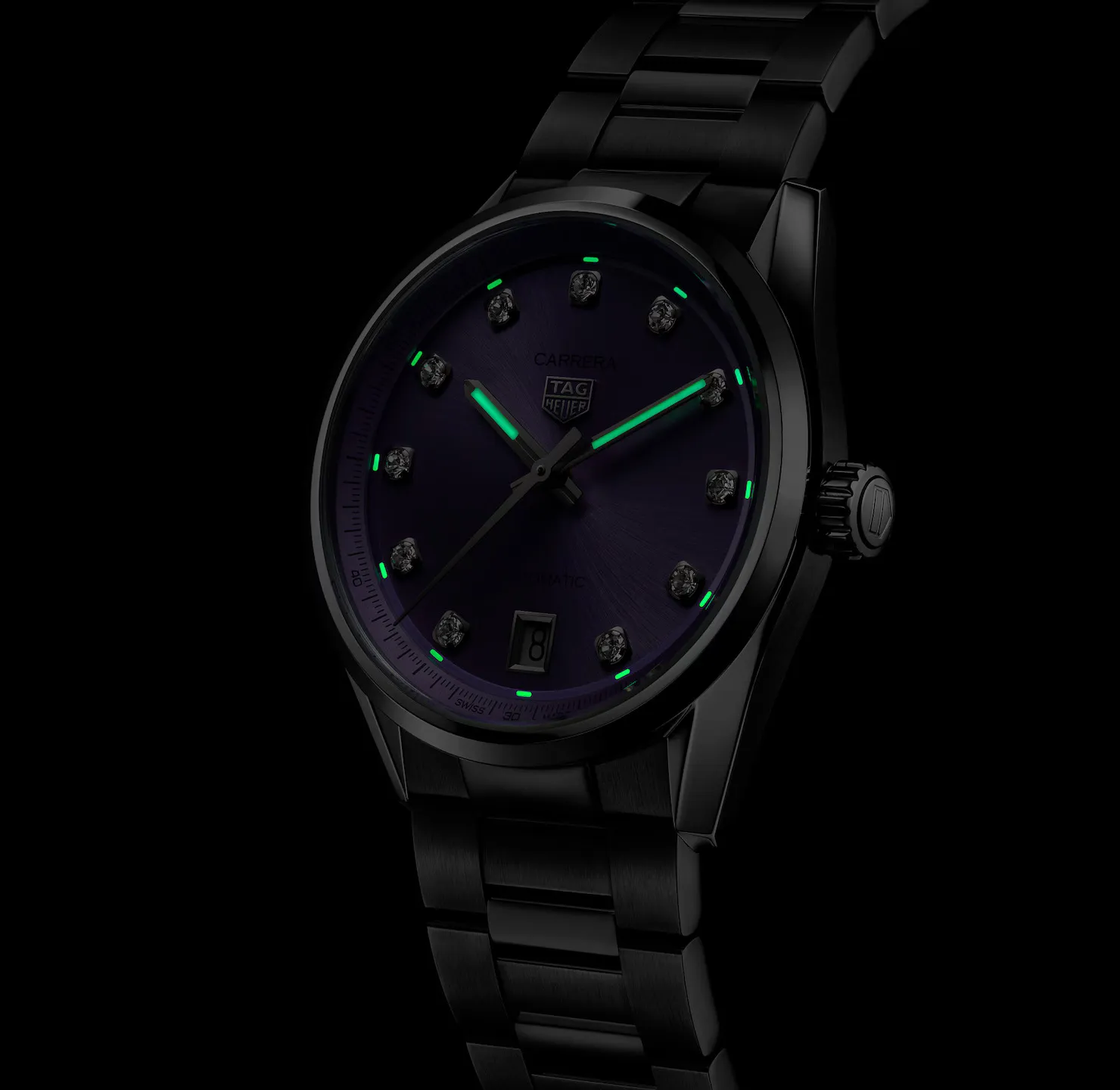 TAG Heuer Carrera Date Watch with Lilac Dial