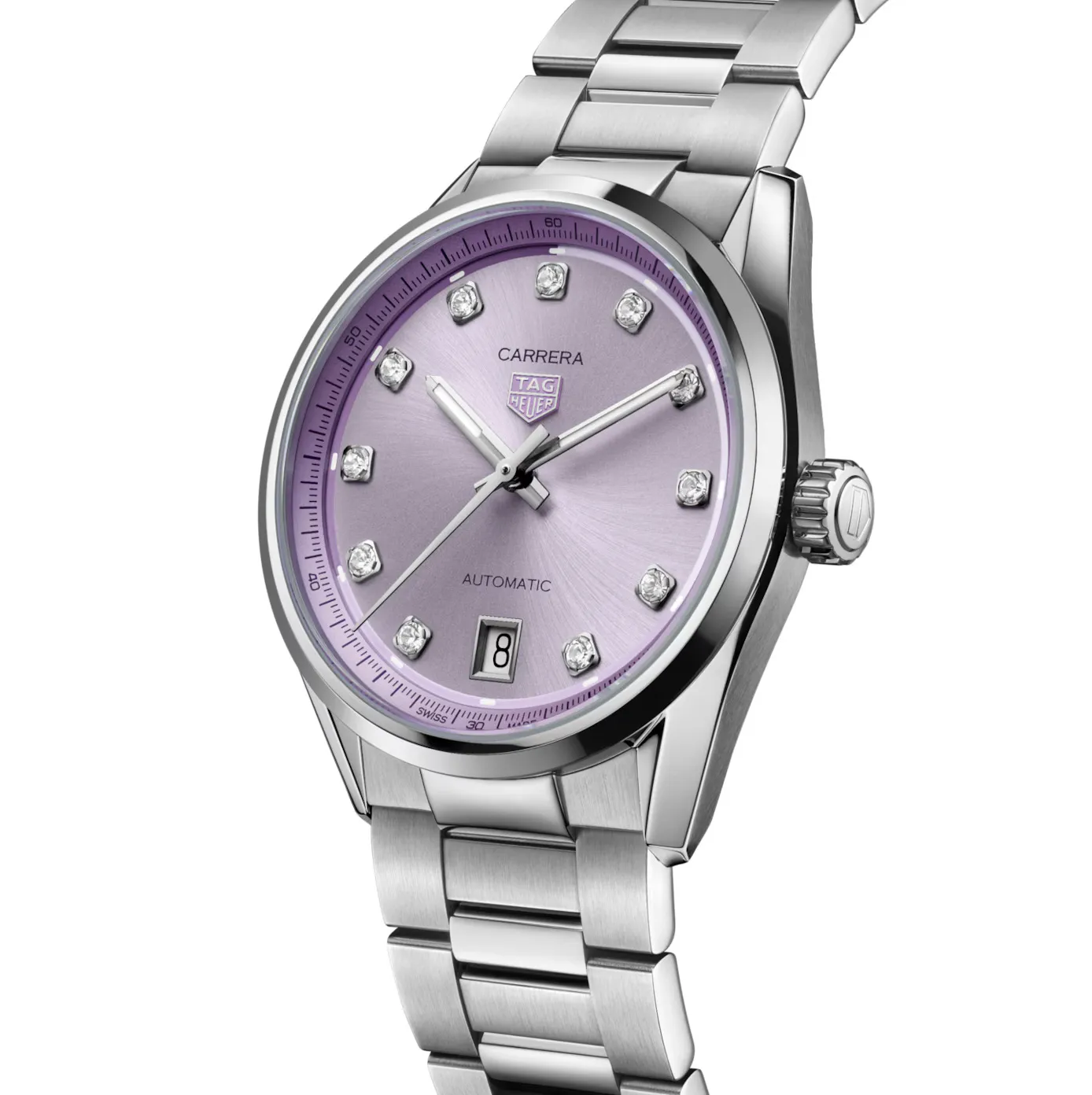 TAG Heuer Carrera Date Watch with Lilac Dial