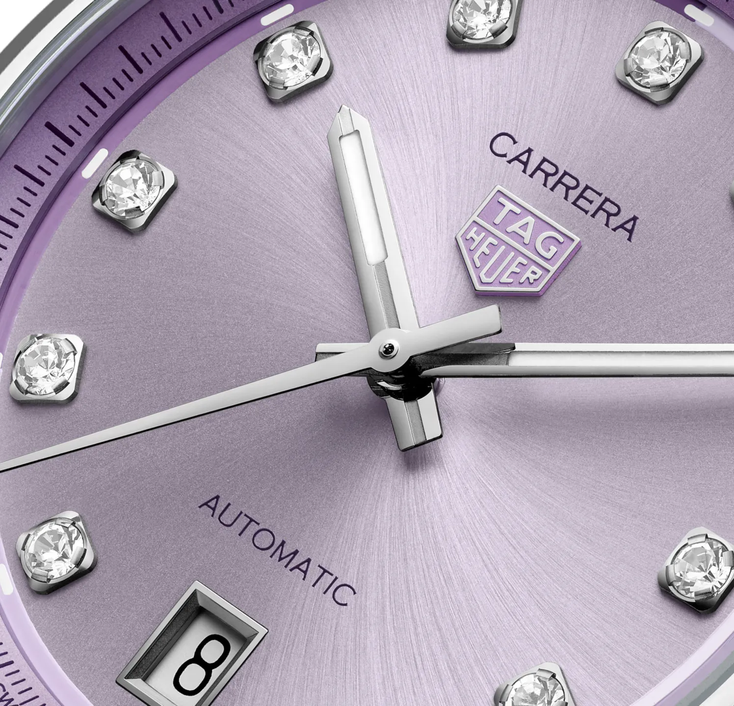 TAG Heuer Carrera Date Watch with Lilac Dial