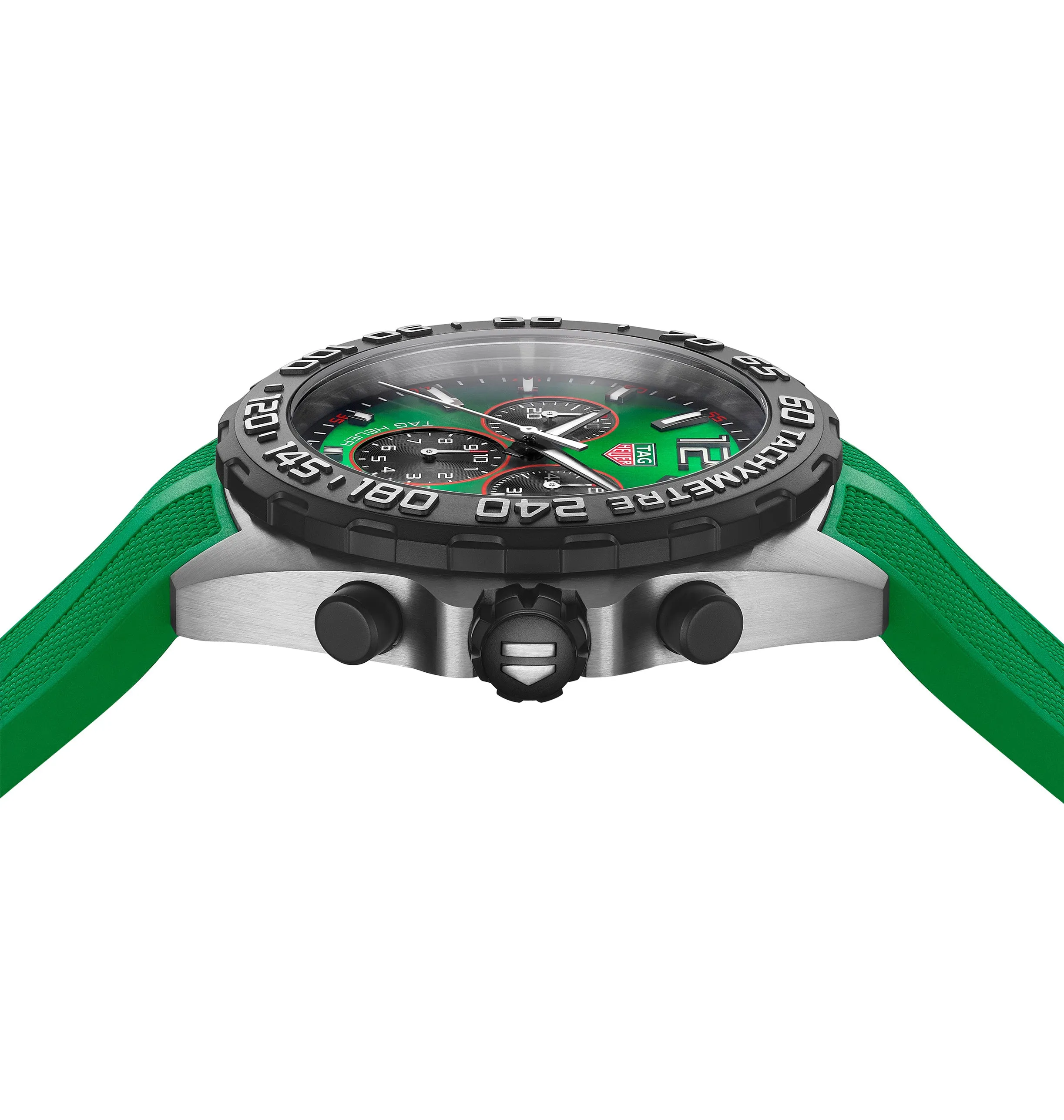 TAG Heuer Formula 1 Men's Quartz Chronograph Green Dial and Rubber Strap Watch