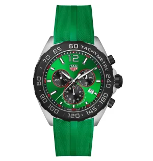 TAG Heuer Formula 1 Men's Quartz Chronograph Green Dial and Rubber Strap Watch