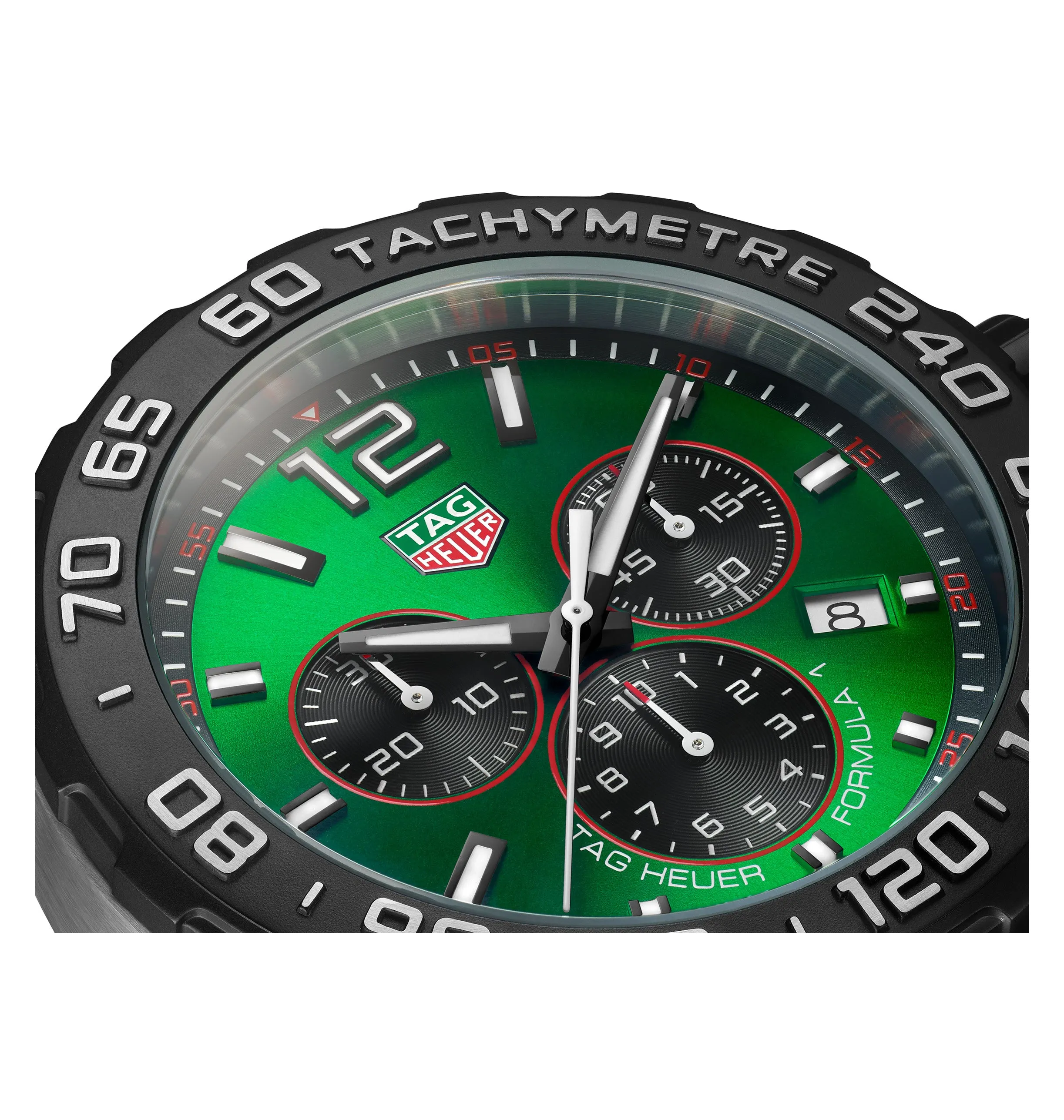 TAG Heuer Formula 1 Men's Quartz Chronograph Green Dial and Rubber Strap Watch