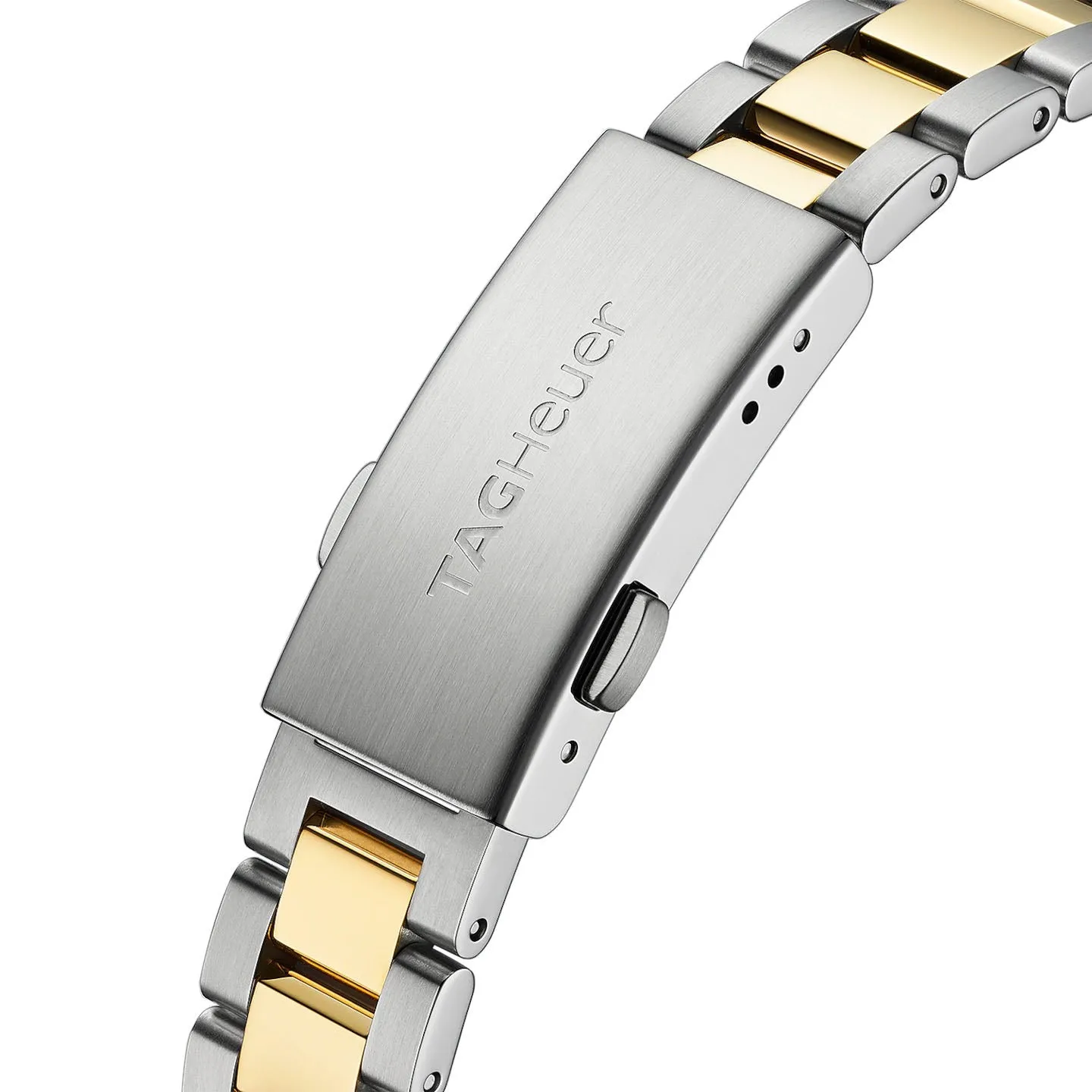 TAG Heuer Ladies' Aquaracer 27mm Quartz Stainless Steel and Yellow Gold Mother-of-Pearl Dial Watch with Diamond Bezel