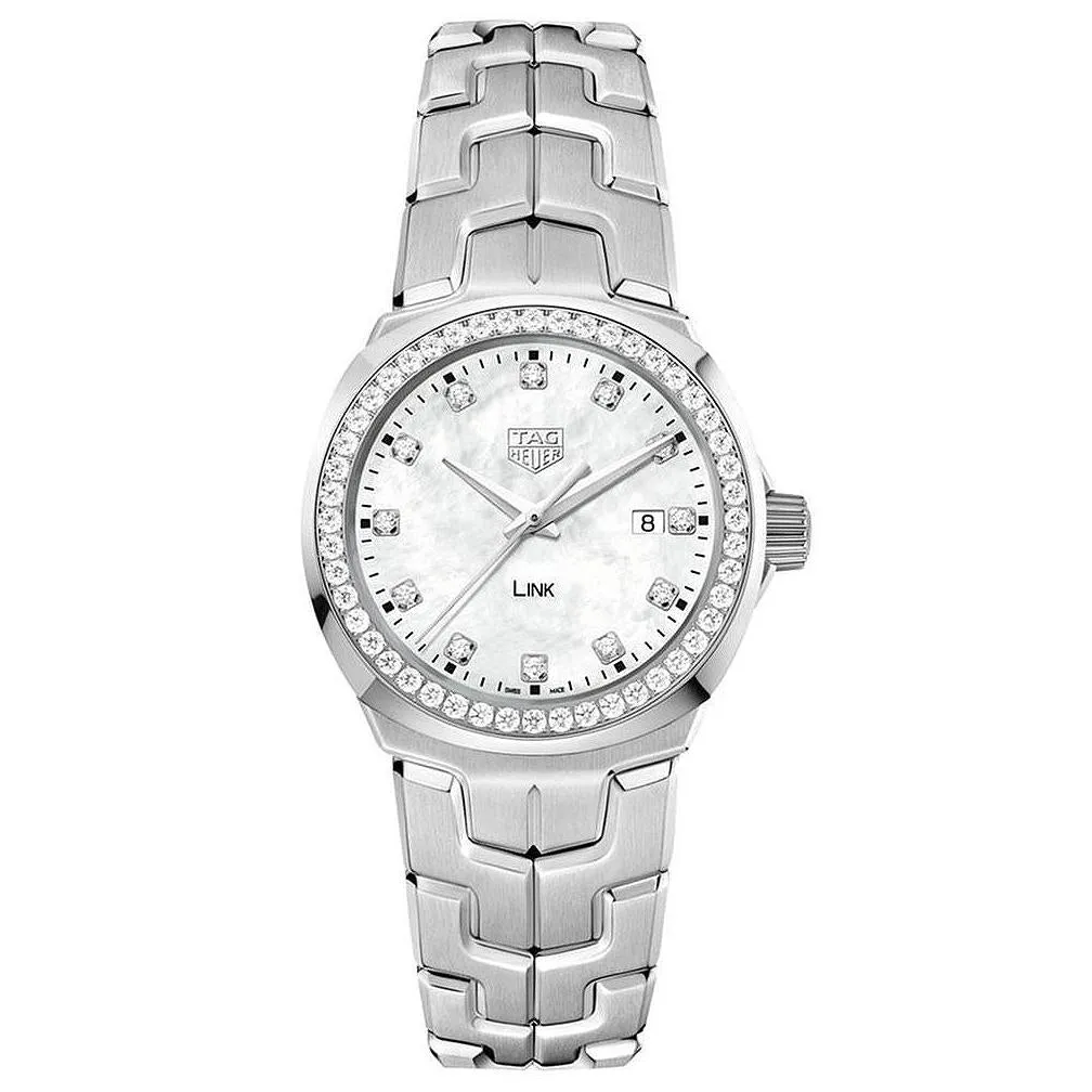 TAG Heuer Link Ladies' White Mother-of-Pearl Dial Diamond Bezel Watch