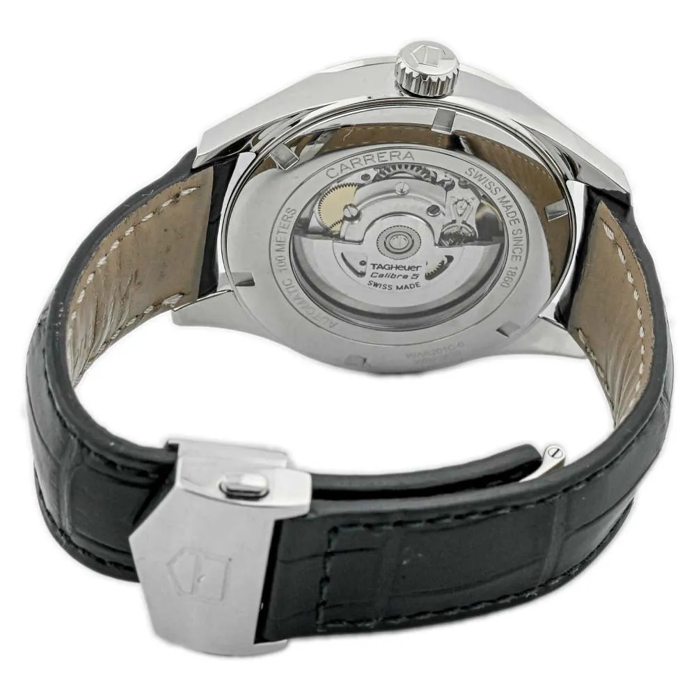Tag Heuer Men's Carrera Calibre 5 Stainless Steel 41mm Black Rose Gold Stick Dial Watch Reference #: WAR201C.FC6266