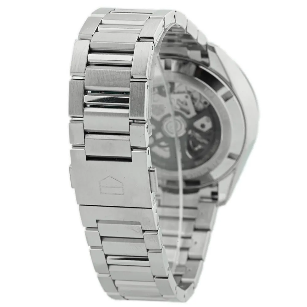 Tag Heuer Mens Carrera Stainless Steel 44mm Black Chronograph Stick Dial Watch Reference #: CBN2A1B.BA0643