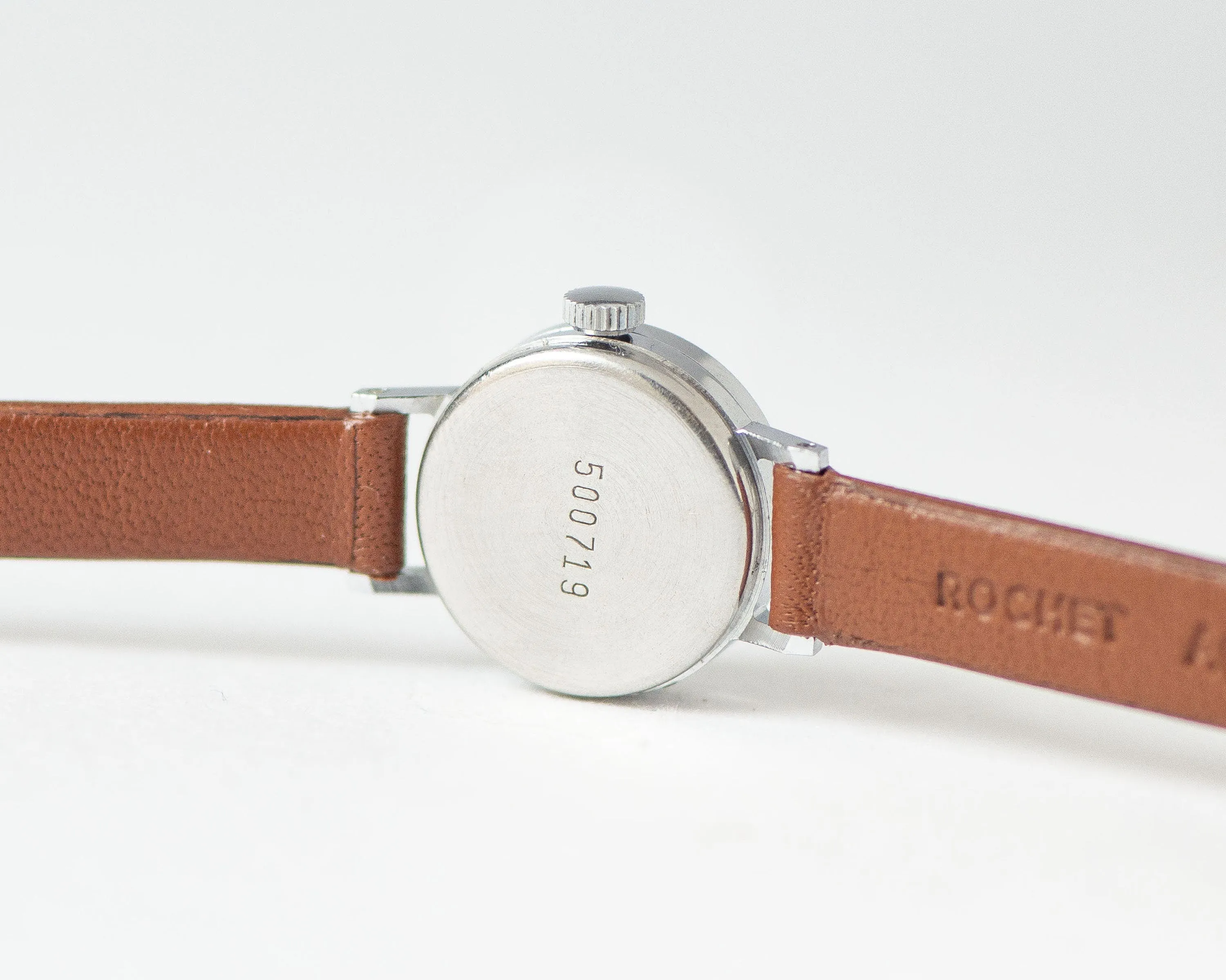Tiny blue watch for women vintage Seagull, Roman numerals lady watch silver shade jewelry, lady wristwatch unique, new premium leather strap