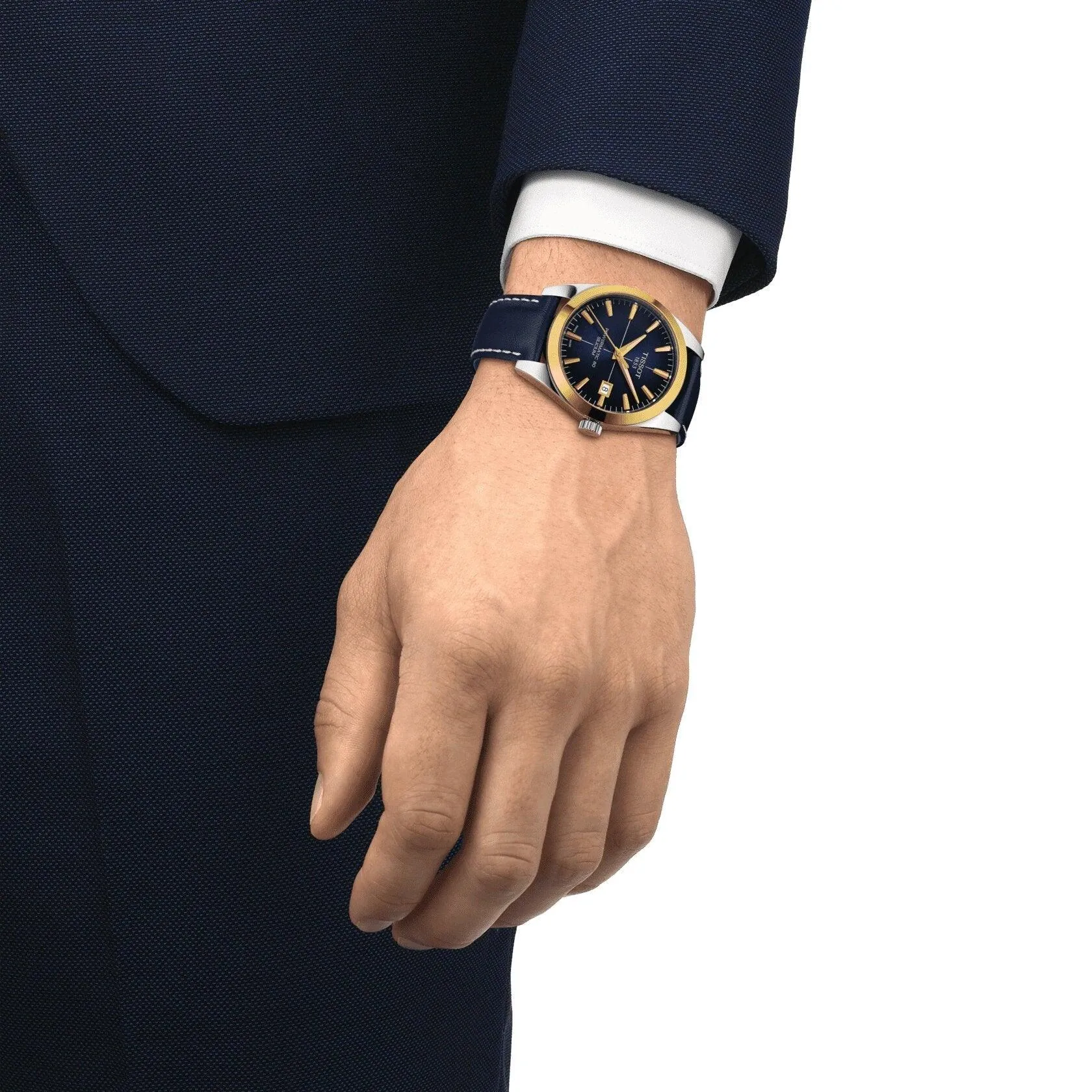 Tissot Gentlemen Powermatic 80 Siliciu Solid 18K Gold Bezel Automatic Men's Watch T9274074604101