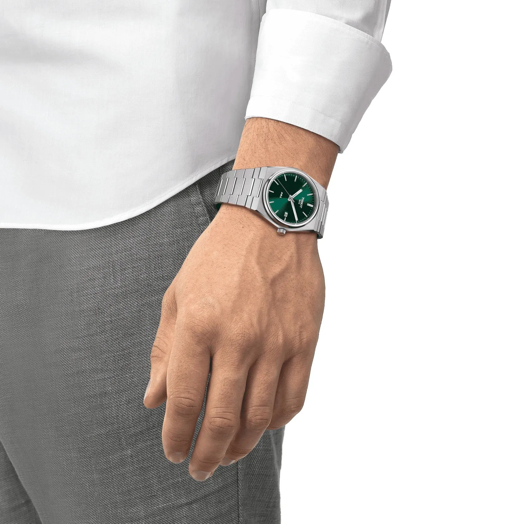 Tissot PRX Mens Stainless Steel Green Dial Watch
