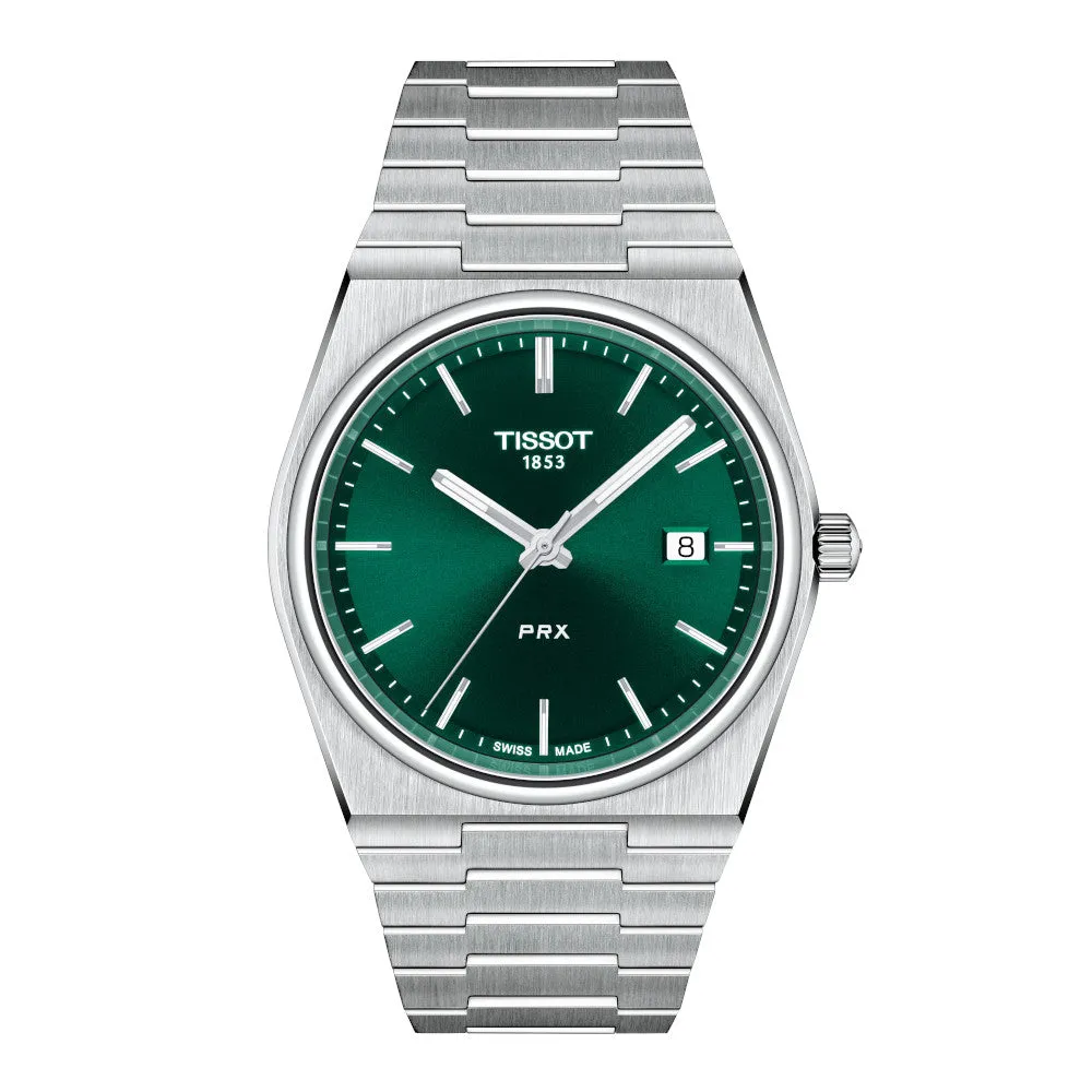 Tissot PRX Mens Stainless Steel Green Dial Watch