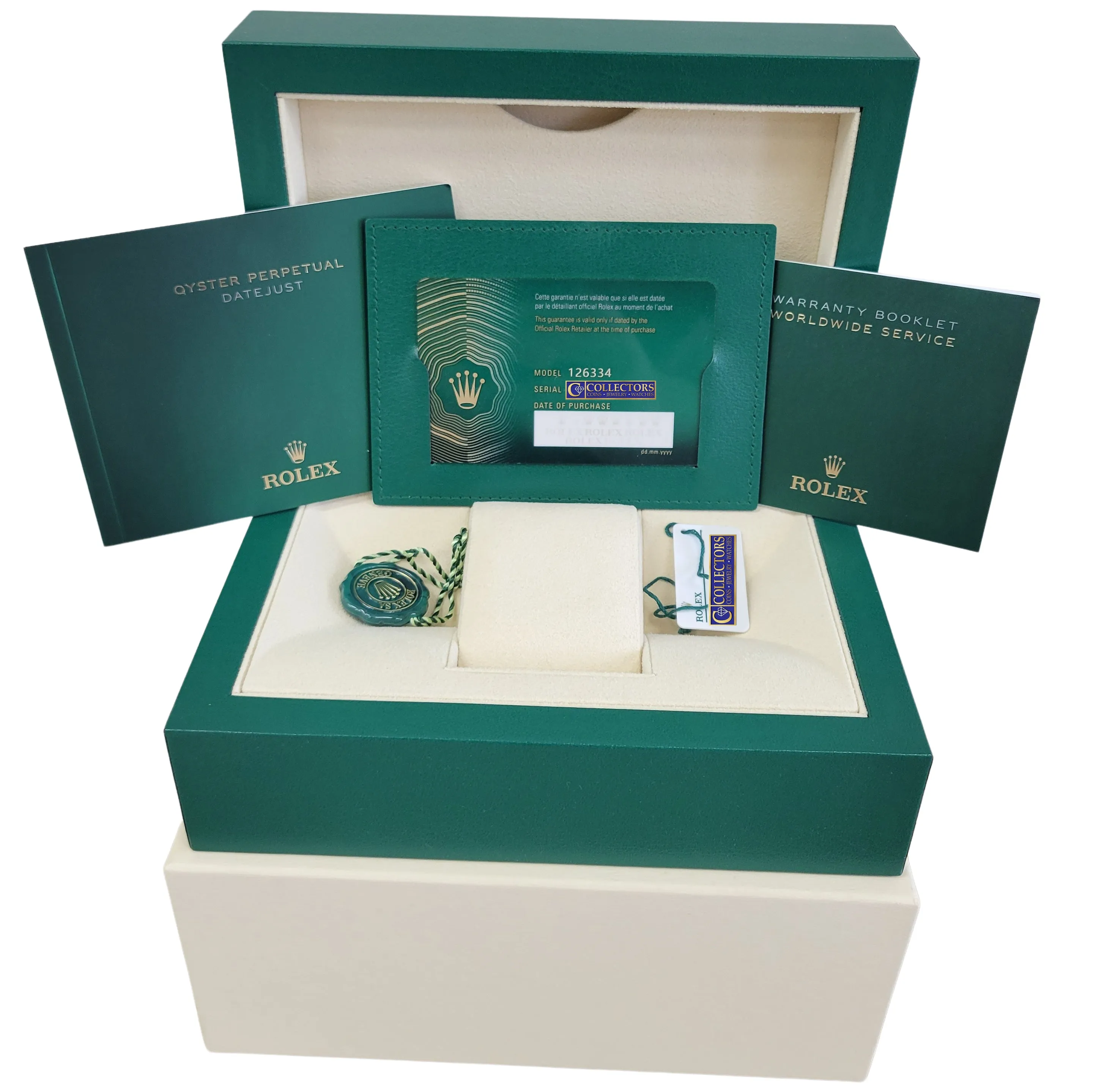 UNDATED NEW STICKERED Rolex DateJust Rhodium Slate Jubilee 126334 41mm Watch