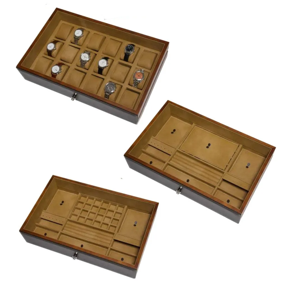 Underwood (London) - 4-Unit Classic Watch Winder w Trays in Tan Leather