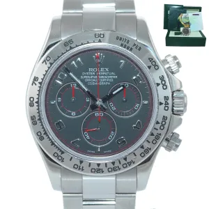 UNPOLISHED PAPERS Rolex Daytona Black Racing Dial 116509 White Gold 40mm Watch