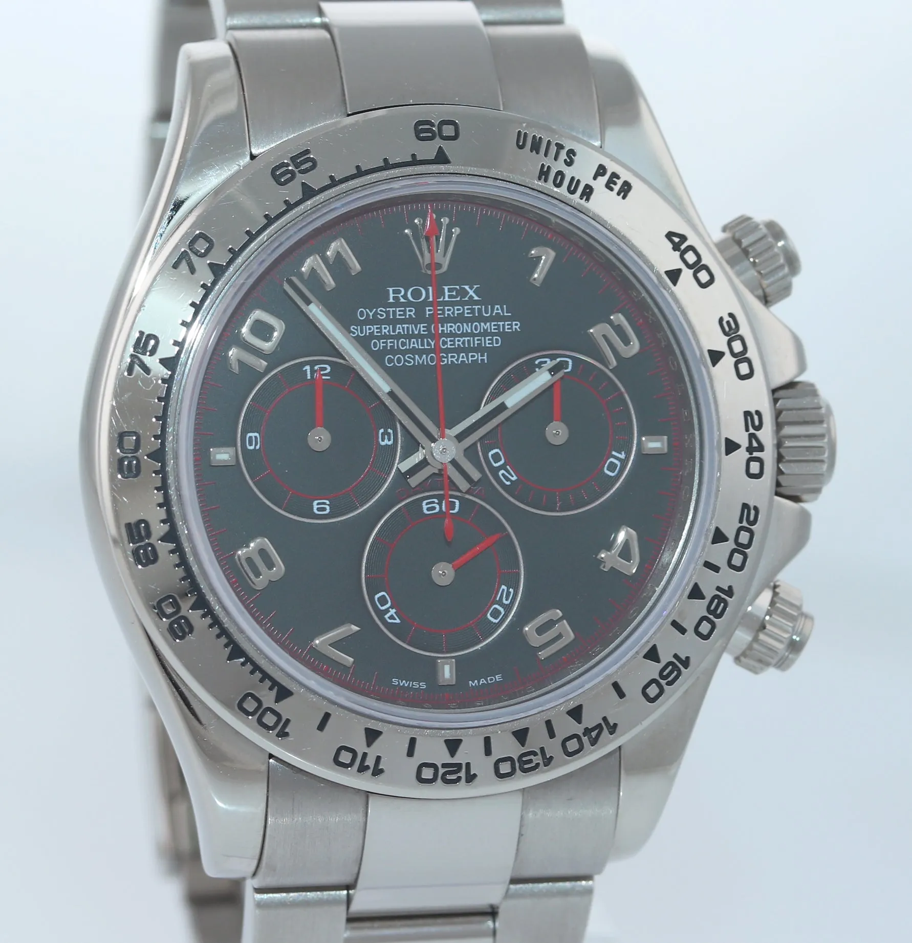 UNPOLISHED PAPERS Rolex Daytona Black Racing Dial 116509 White Gold 40mm Watch
