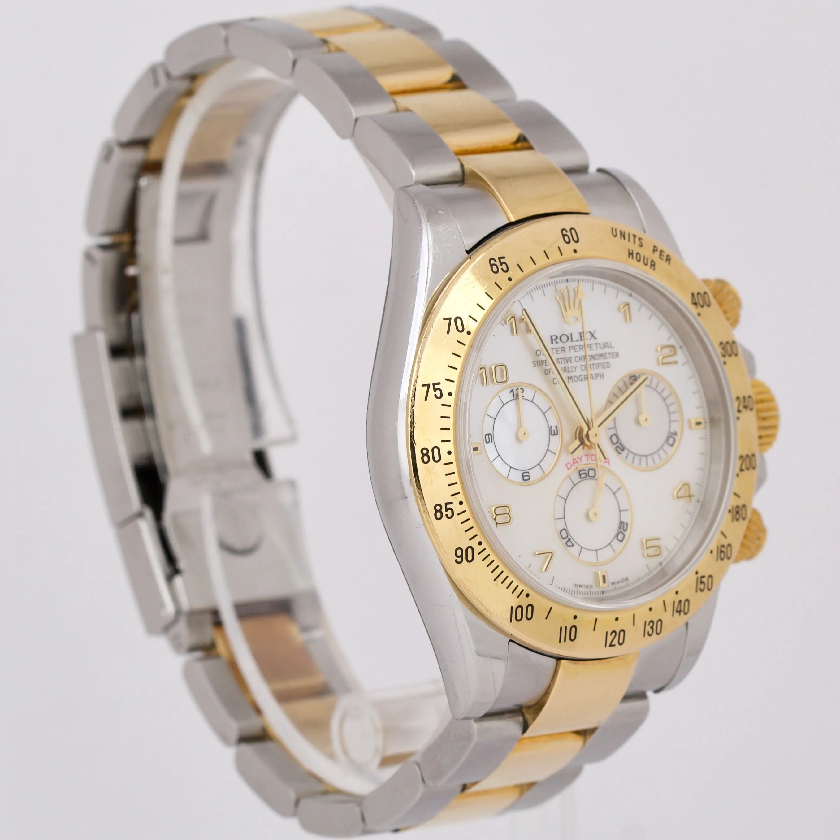 UNPOLISHED Rolex Daytona Cosmograph 40mm MOTHER OF PEARL 18K Gold Steel 116523