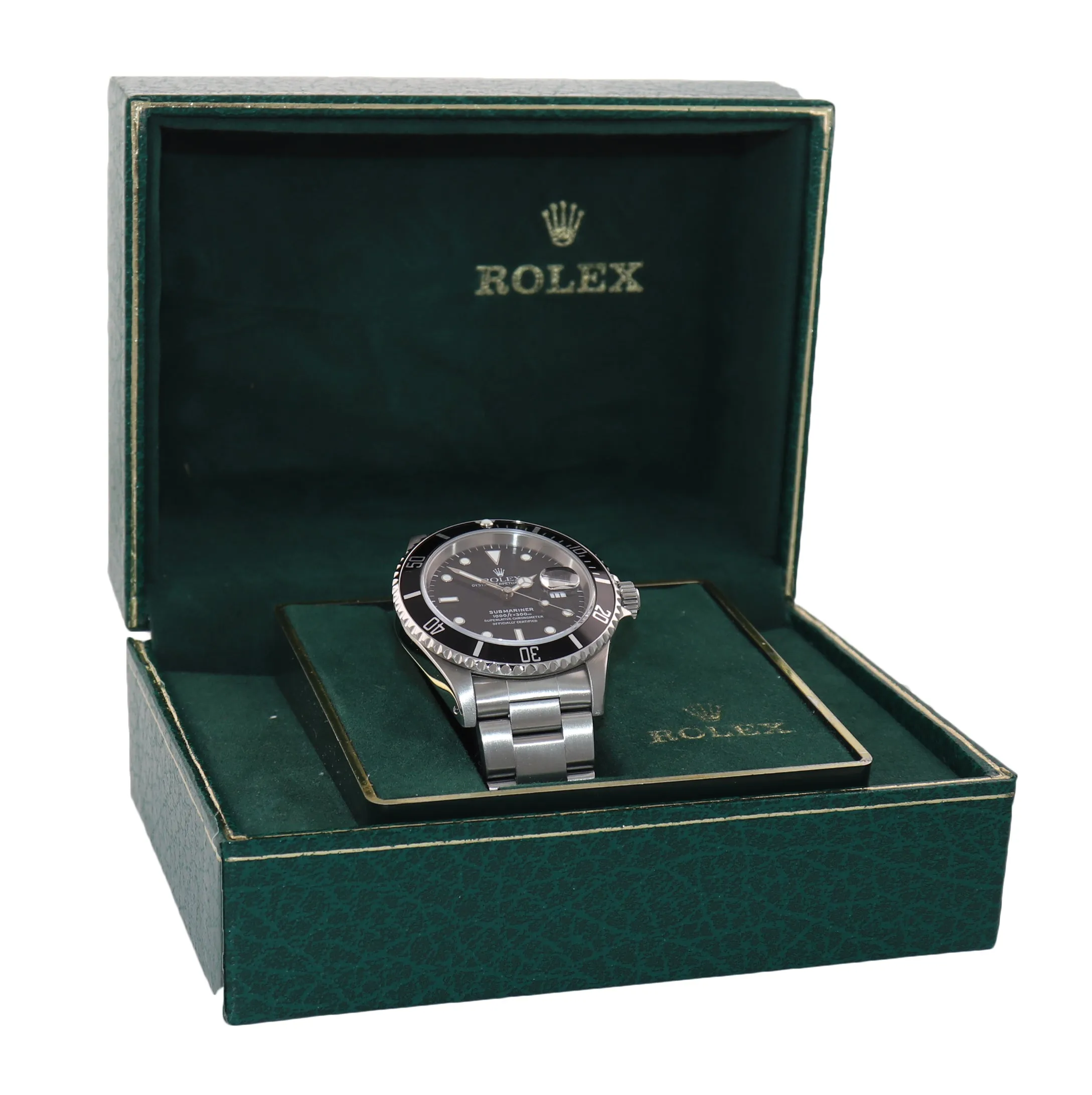 UNPOLISHED TRITIUM Rolex Submariner 16610 40MM Steel Black Date 40mm Watch Box