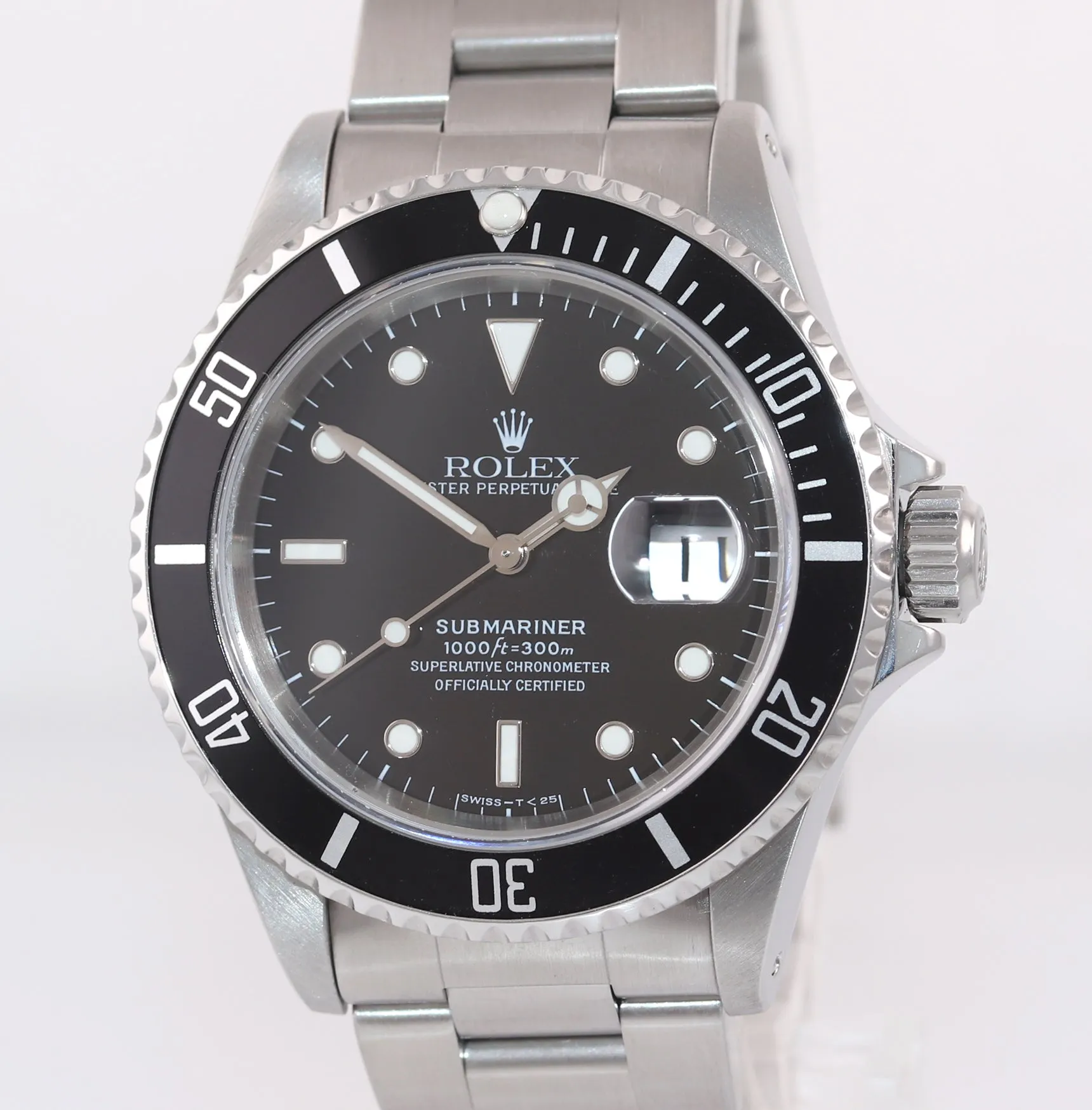 UNPOLISHED TRITIUM Rolex Submariner 16610 40MM Steel Black Date 40mm Watch Box