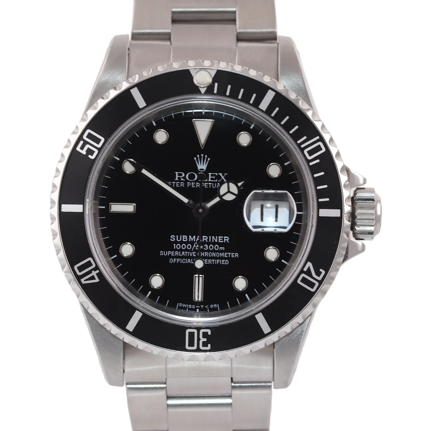 UNPOLISHED TRITIUM Rolex Submariner 16610 40MM Steel Black Date 40mm Watch Box
