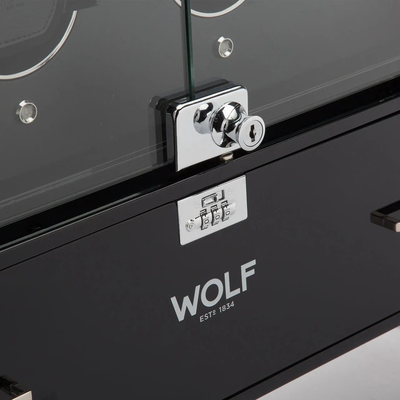 WOLF 1834 - REGENT - 12 Piece Cabinet Winder (Piano Black/Matte Black)