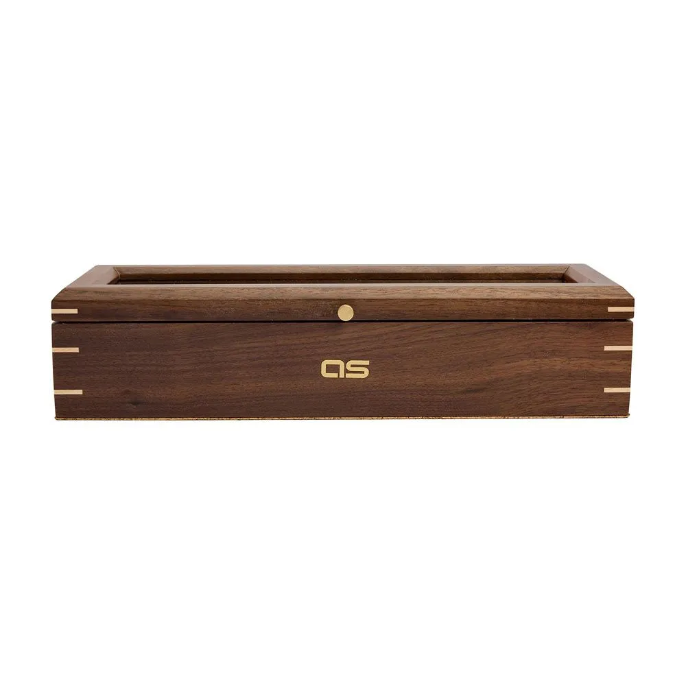 WOLF Analog/Shift Flatiron II 5 Piece Watch Box - Walnut