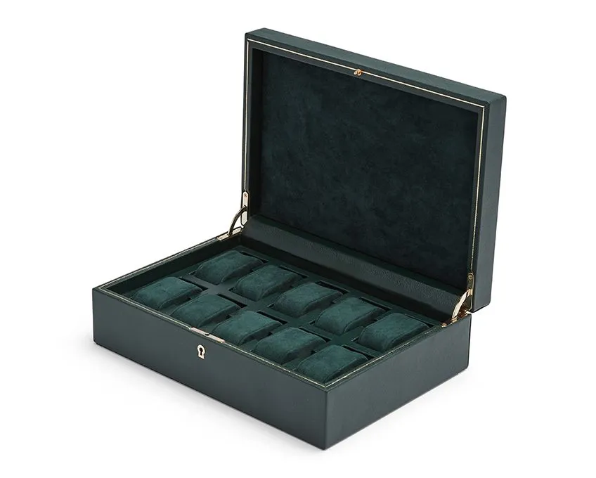 WOLF British Racing 10 Piece Watch Box - Green