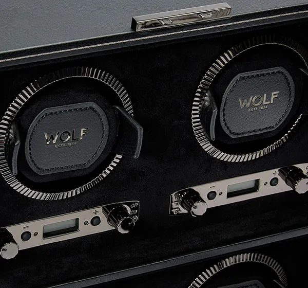 WOLF British Racing 4 Piece Watch Winder in Black