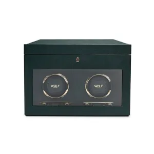 WOLF British Racing Double Watch Winder with Storage