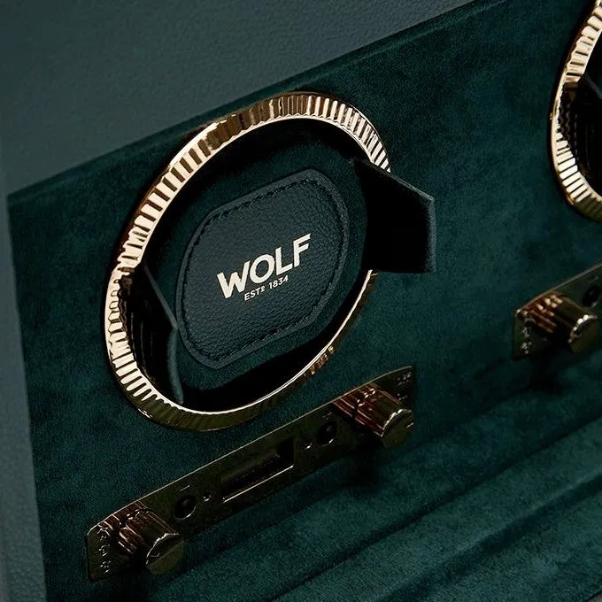 WOLF British Racing Double Watch Winder with Storage