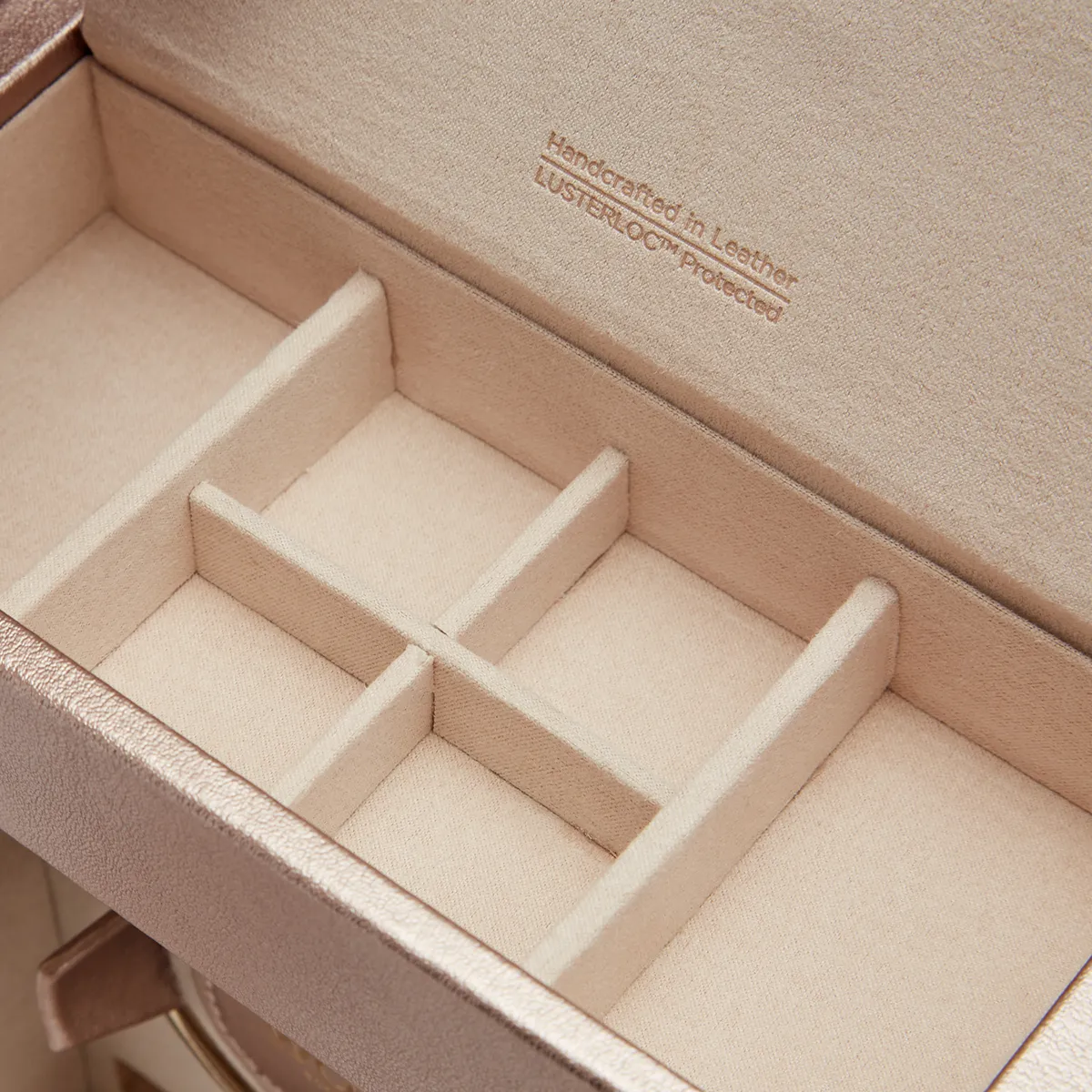 WOLF Palermo Single Watch Winder with Jewelry Storage in Rose Gold