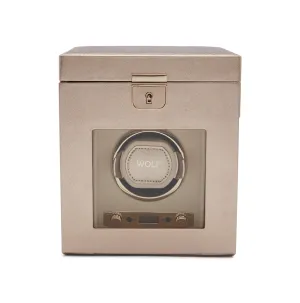 WOLF Palermo Single Watch Winder with Jewelry Storage in Rose Gold
