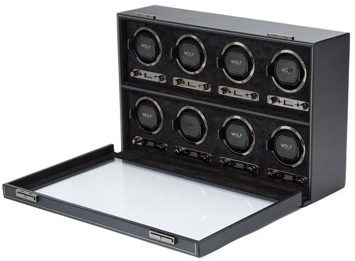 WOLF Watch Winder British Racing Black 8pc