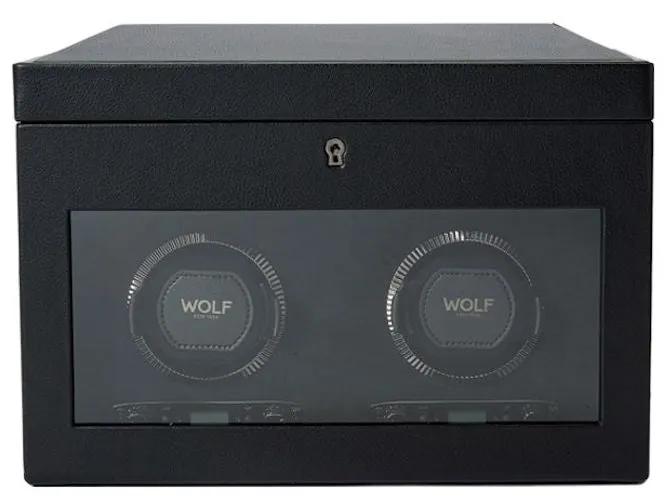 WOLF Watch Winder British Racing Black Double Storage
