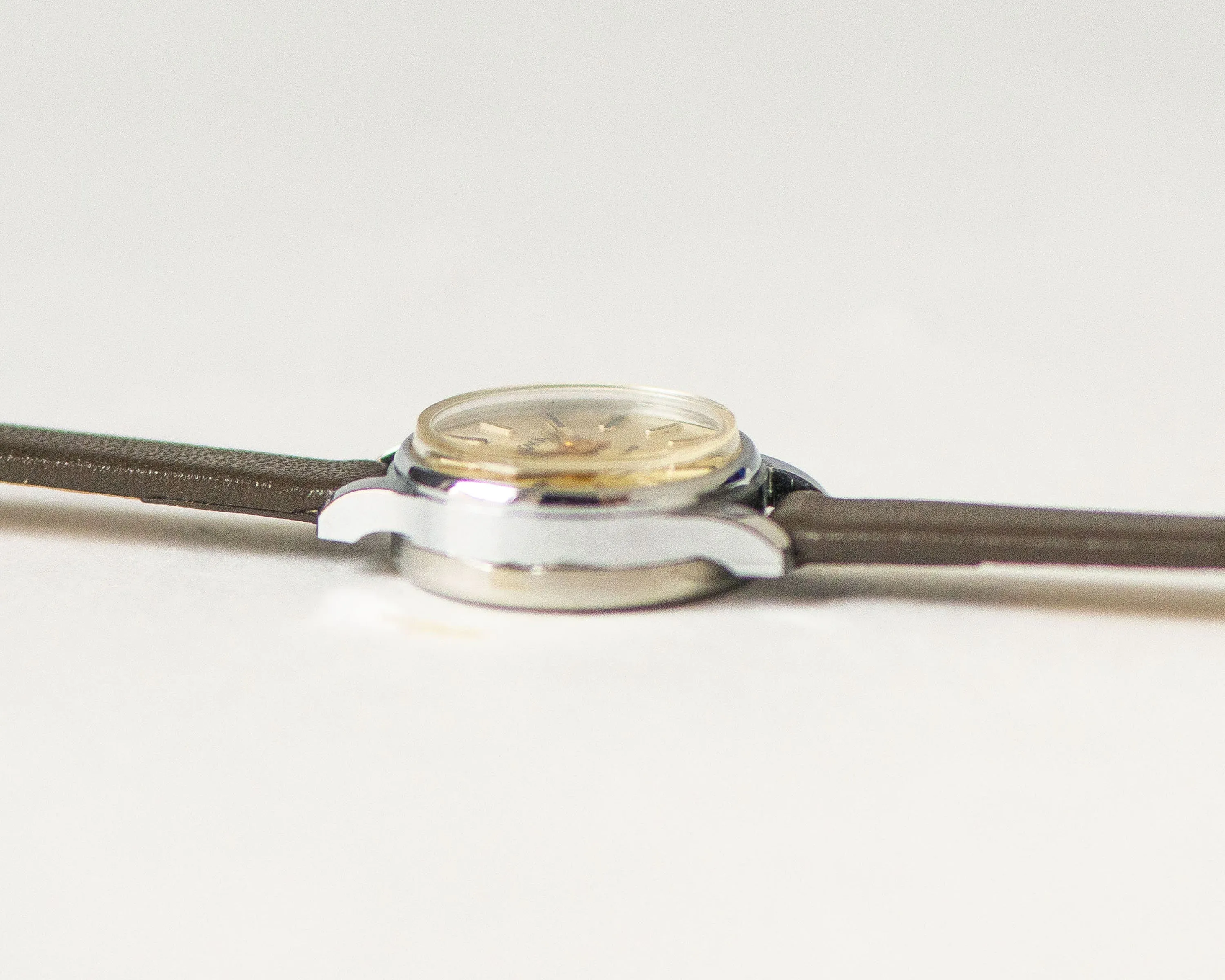 Women micro watch minimalist silver shade Seagull wristwatch, vintage delicate women watch jewelry gift graduation, new genuine leather band