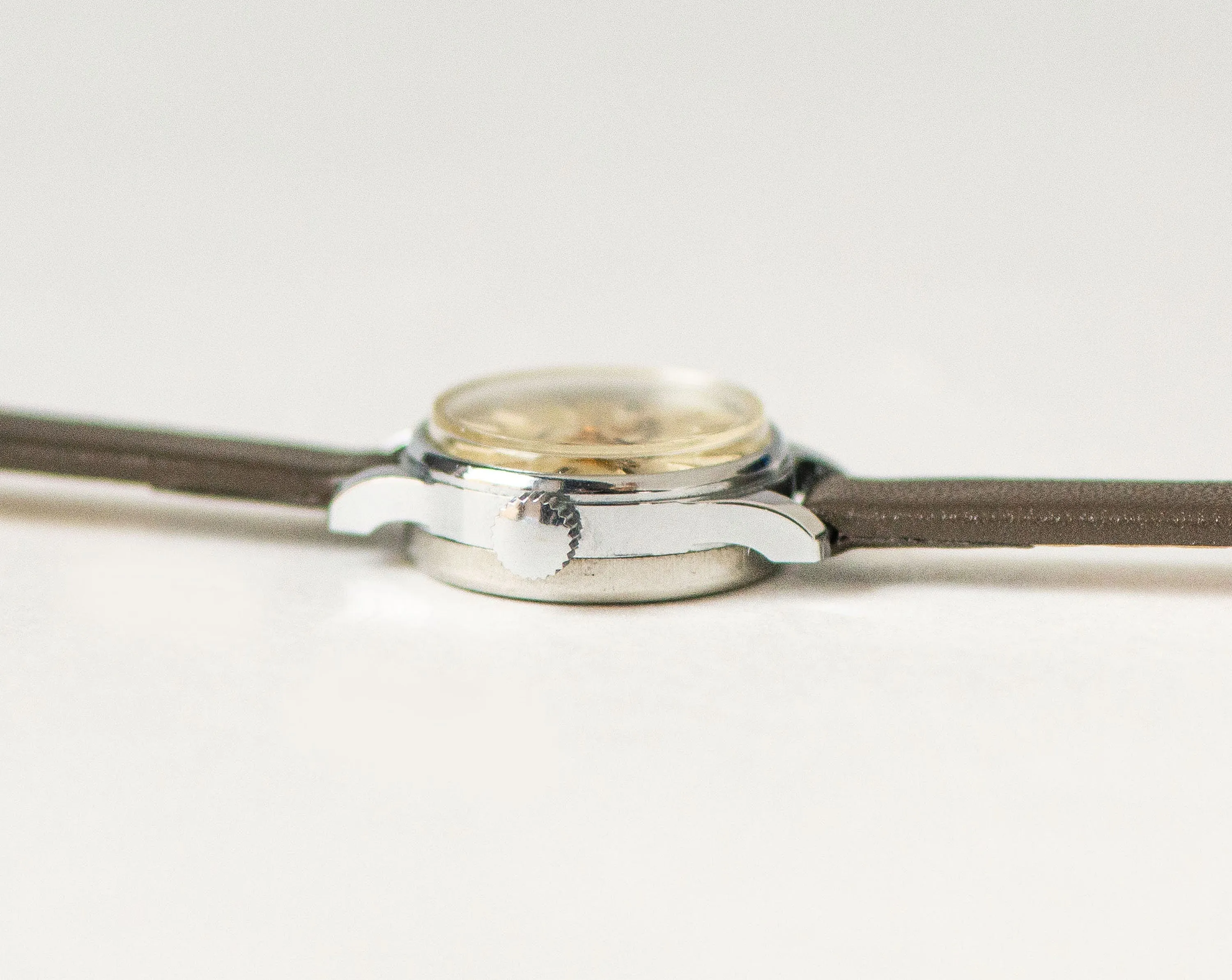 Women micro watch minimalist silver shade Seagull wristwatch, vintage delicate women watch jewelry gift graduation, new genuine leather band