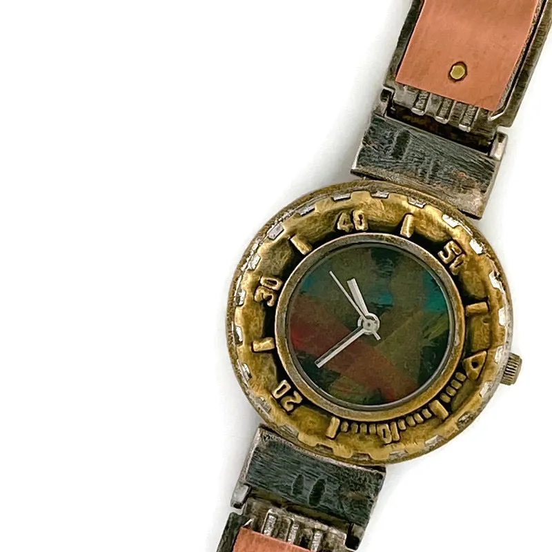 Women's Copper & brass Watch, Multi Color Dial