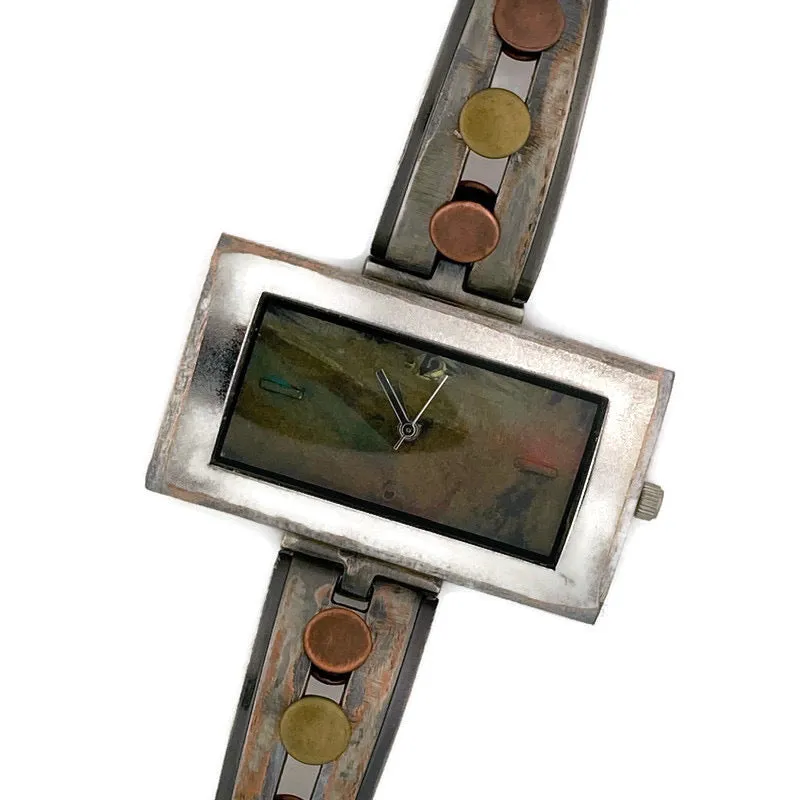 Women's Large Watch with Multi Color Dial