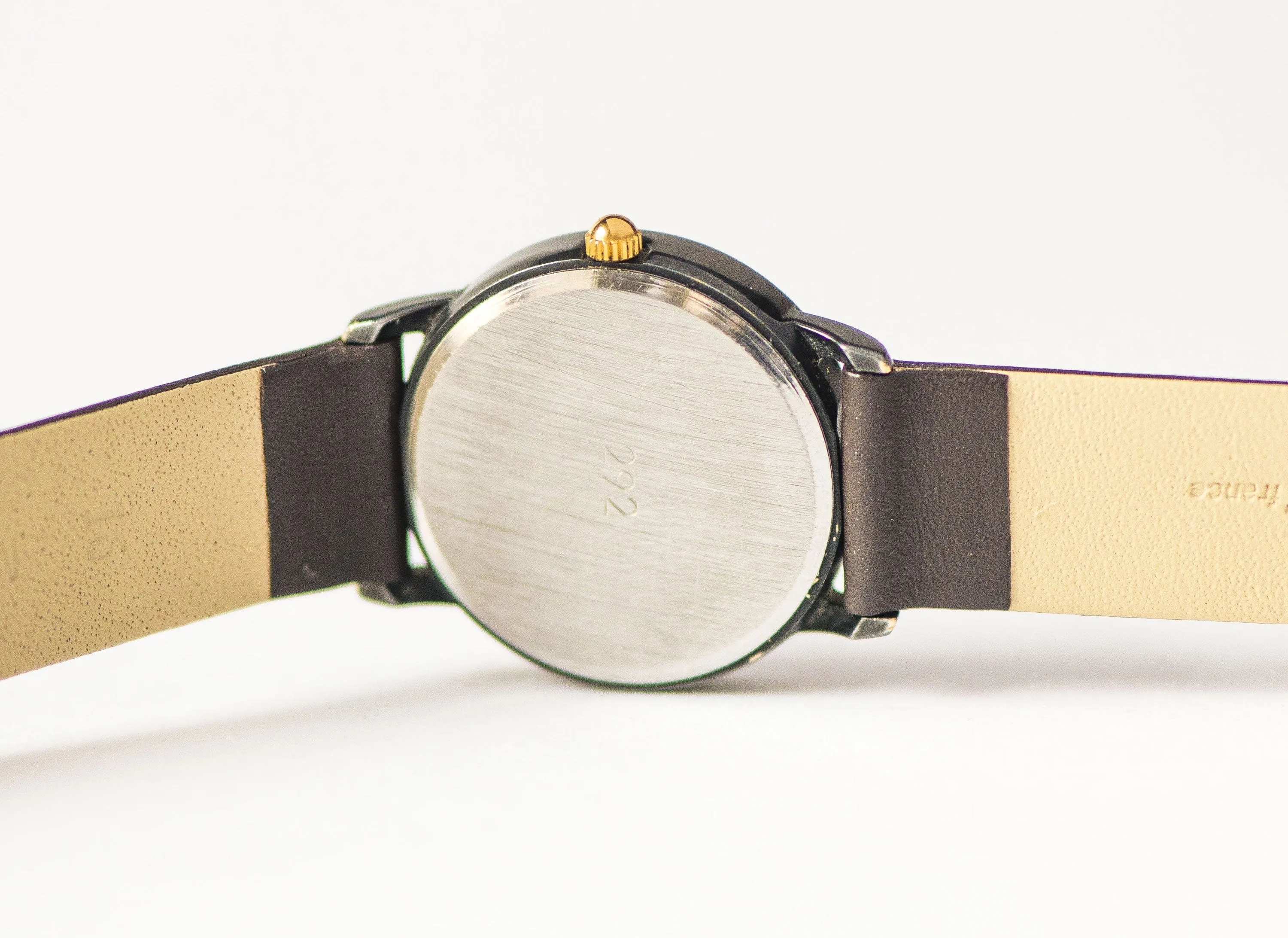 Women's quartz watch geometric, unique lady watch modern, round in round art watch Ray gift, teen watch 90s, new premium leather strap
