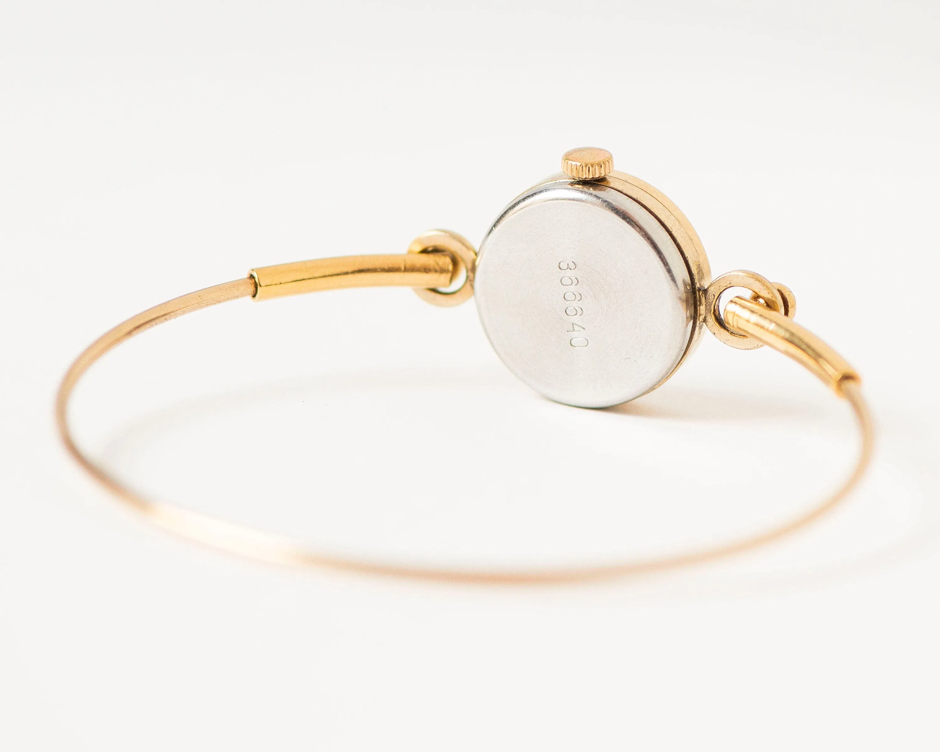 Women's Watch Ring Bracelet Vintage, Women's Wristwatch Round, Gold Plated Watch Seagull, Tiny Cocktail Watch, Delicate Womens Watch Gift