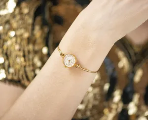 Women's Watch Tiny Ring Bracelet Gold Plated Seagull, Vintage Lady Wristwatch Classic Cocktail Watch Delicate Jewelry Gift Women small wrist